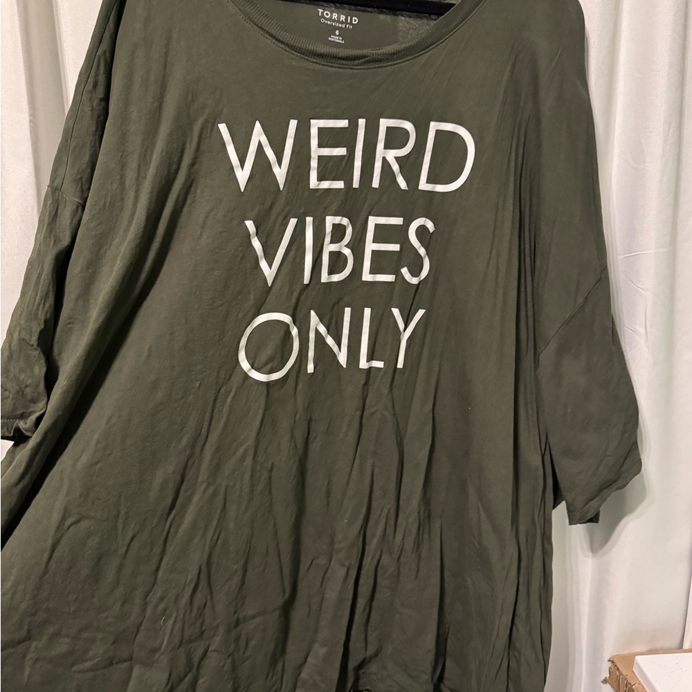 Torrid Olive Green Oversized Graphic Tee